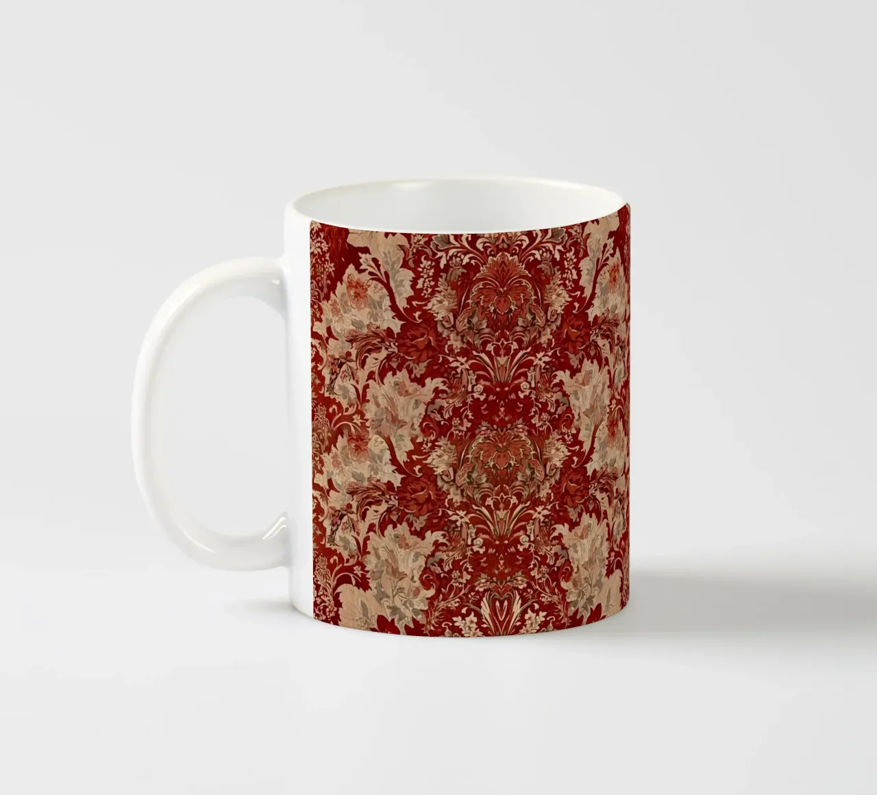 Vintage Red Damask Pattern tazza in ceramica da AzStore11