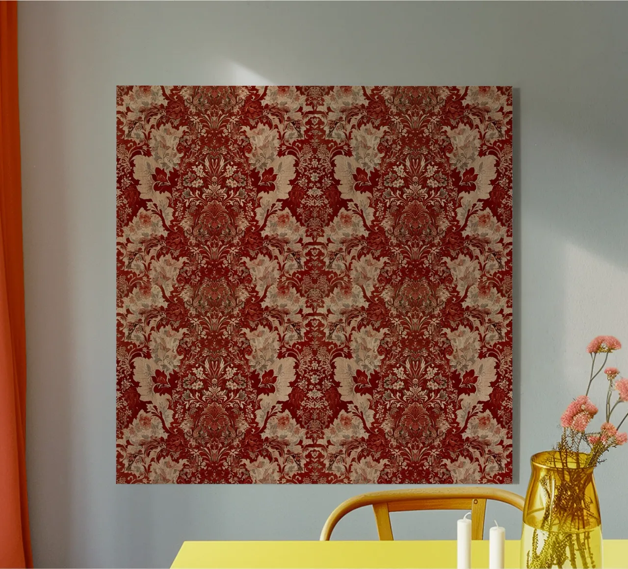 Vintage Red Damask Pattern plexiglass da AzStore11
