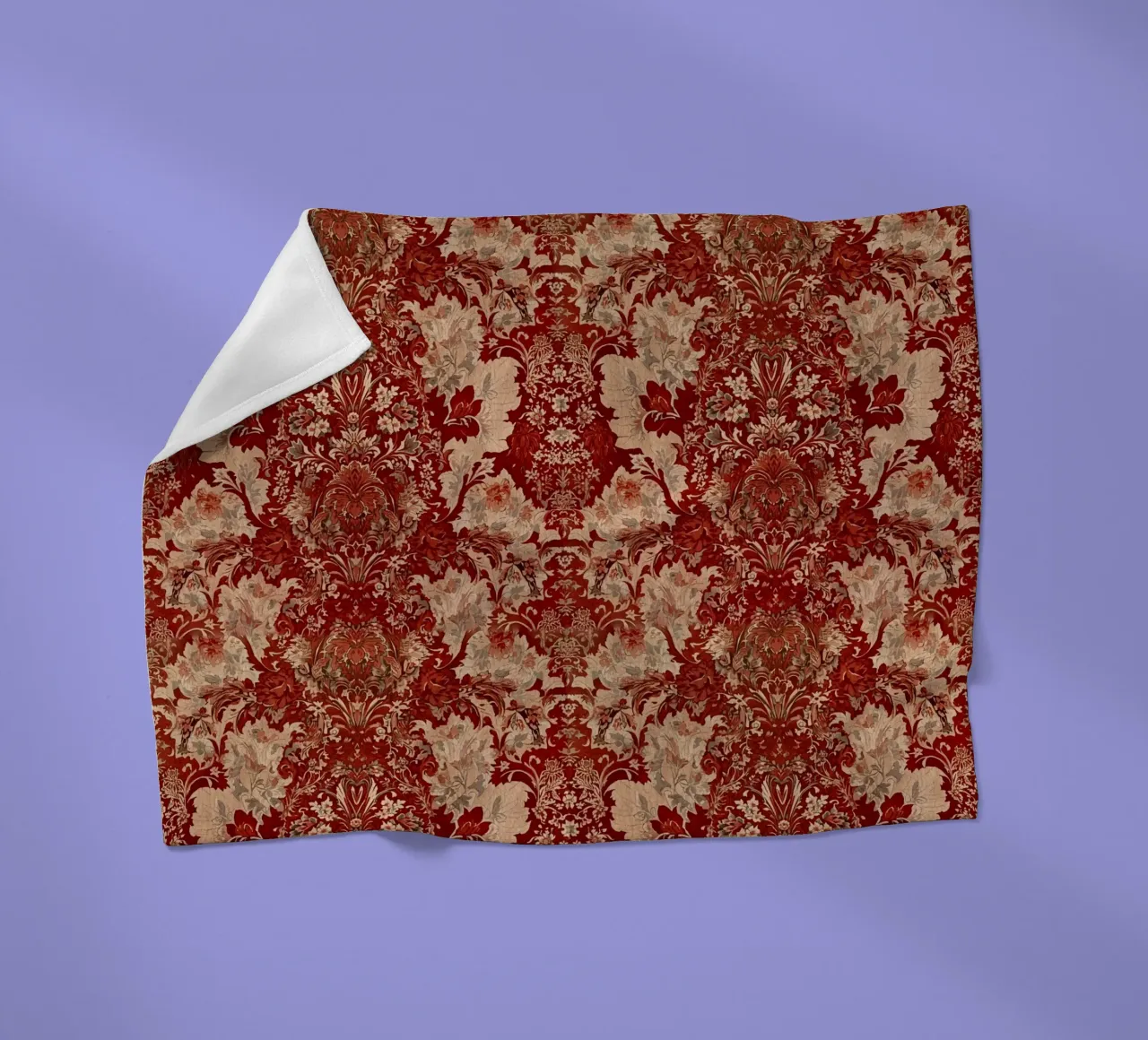 Vintage Red Damask Pattern coperta in pile da AzStore11