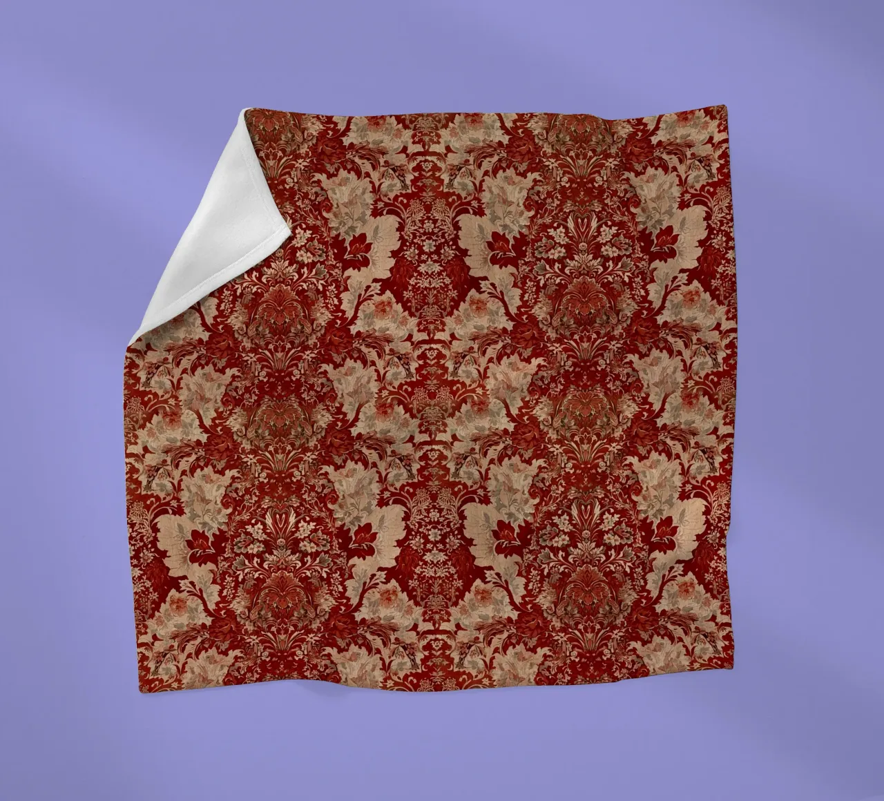 Vintage Red Damask Pattern coperta in pile da AzStore11