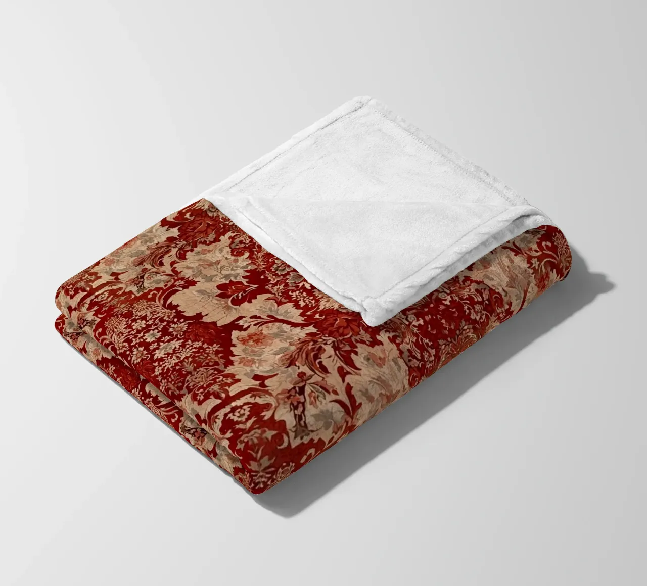 Vintage Red Damask Pattern coperta in pile da AzStore11