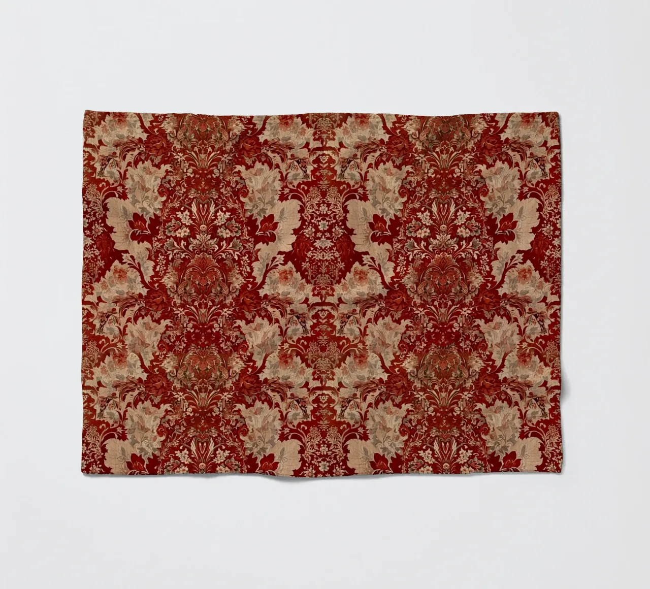 Vintage Red Damask Pattern coperta in pile da AzStore11