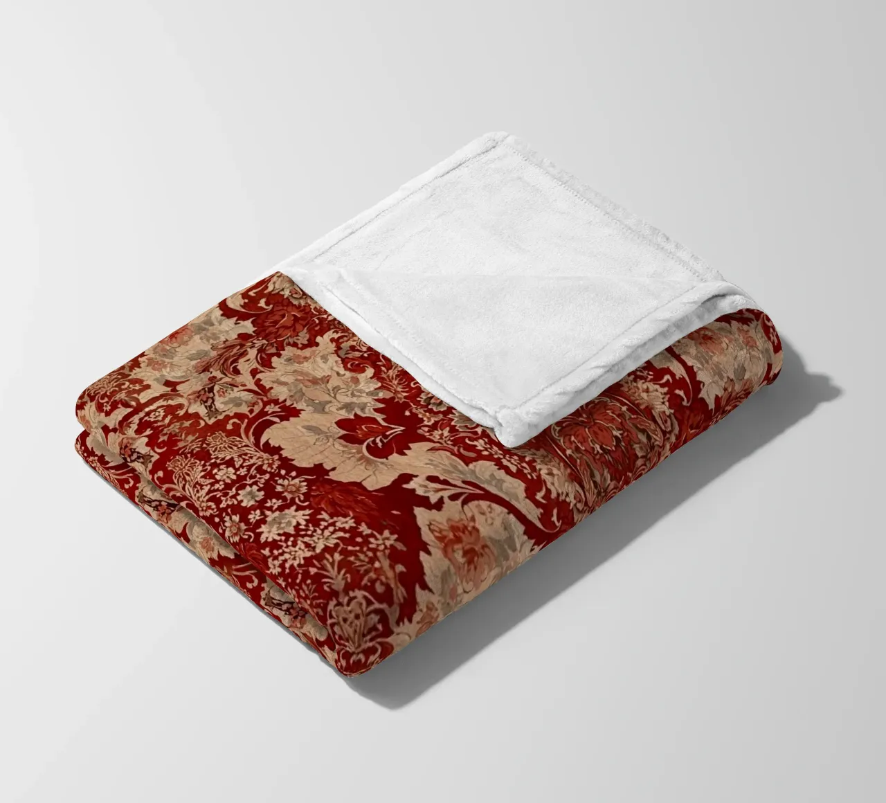 Vintage Red Damask Pattern coperta in pile da AzStore11