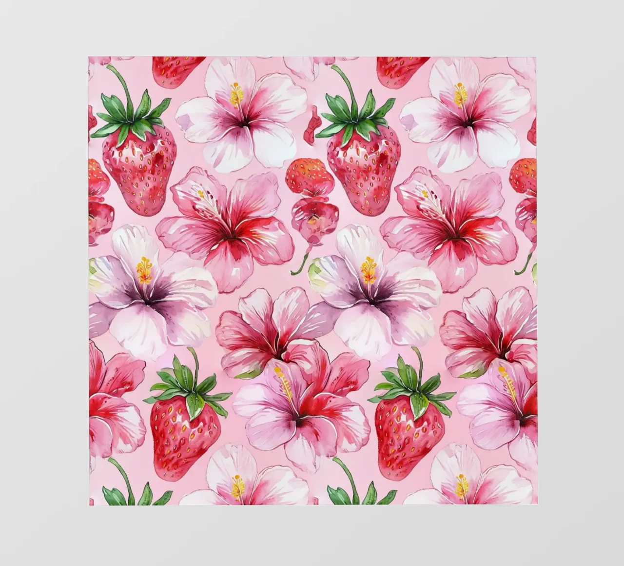 Strawberry Hibiscus Pattern telo in pvc da AzStore11