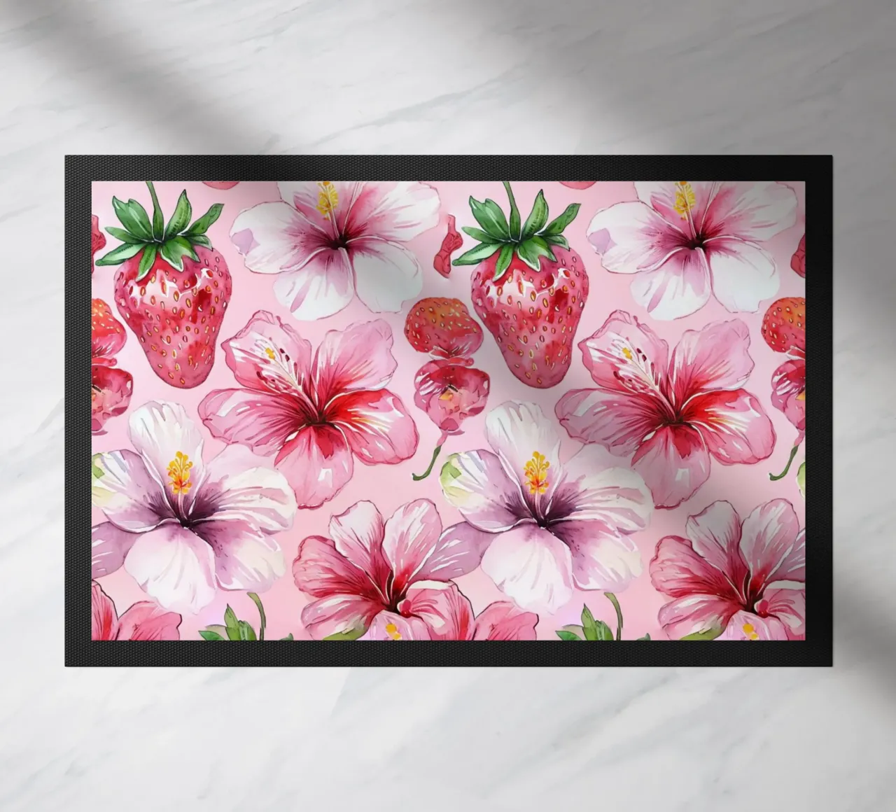 Strawberry Hibiscus Pattern zerbino da AzStore11