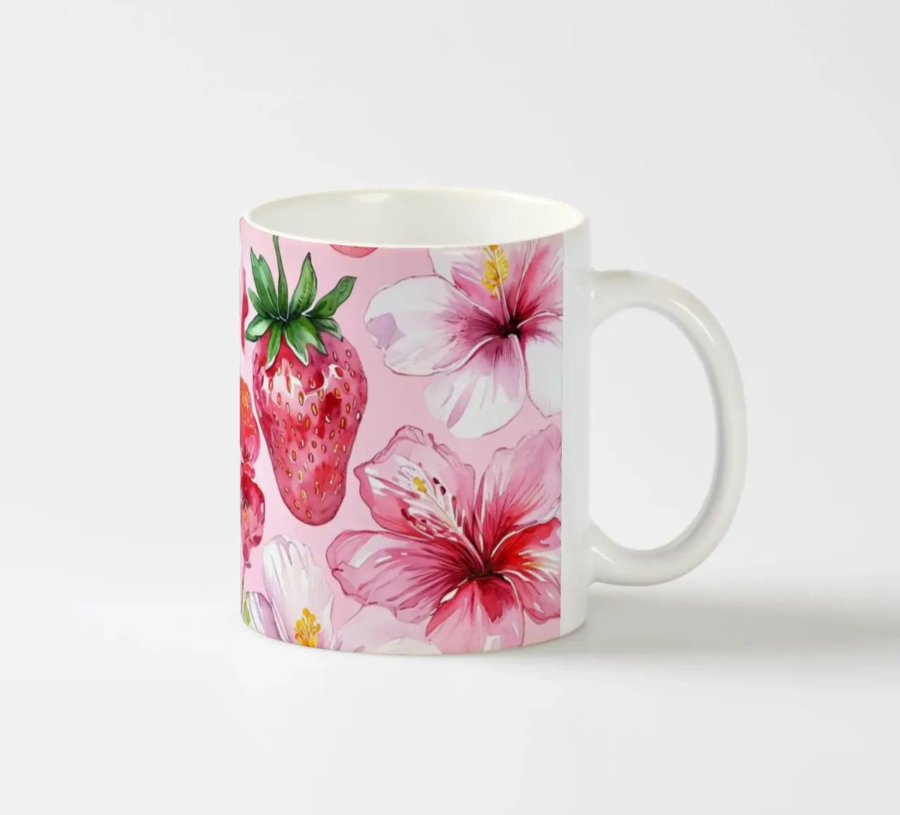 Strawberry Hibiscus Pattern tazza in ceramica da AzStore11