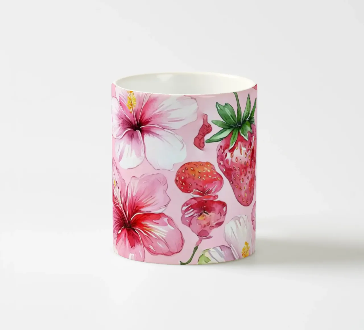 Strawberry Hibiscus Pattern tazza in ceramica da AzStore11