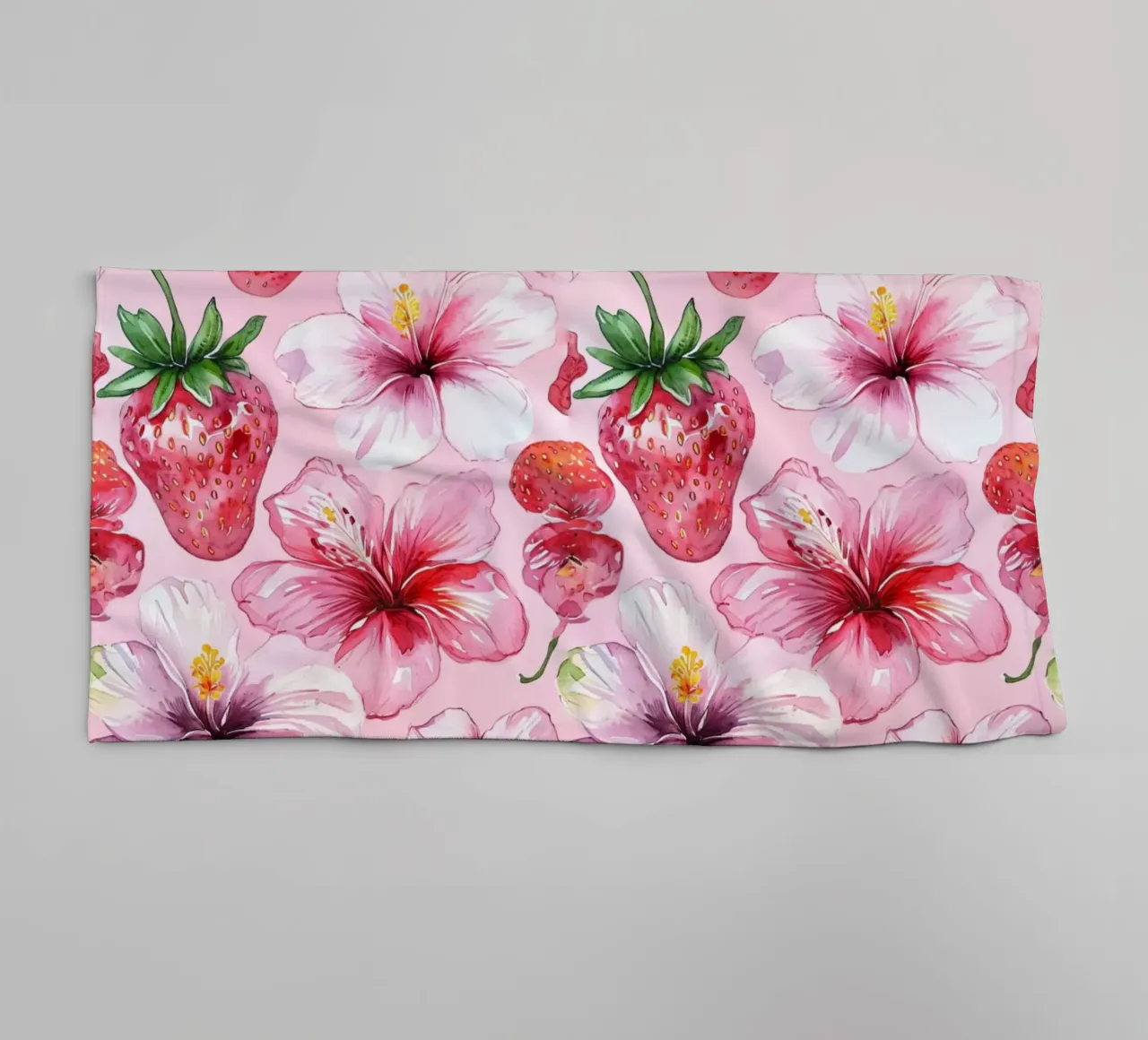 Strawberry Hibiscus Pattern asciugamano da bagno da AzStore11