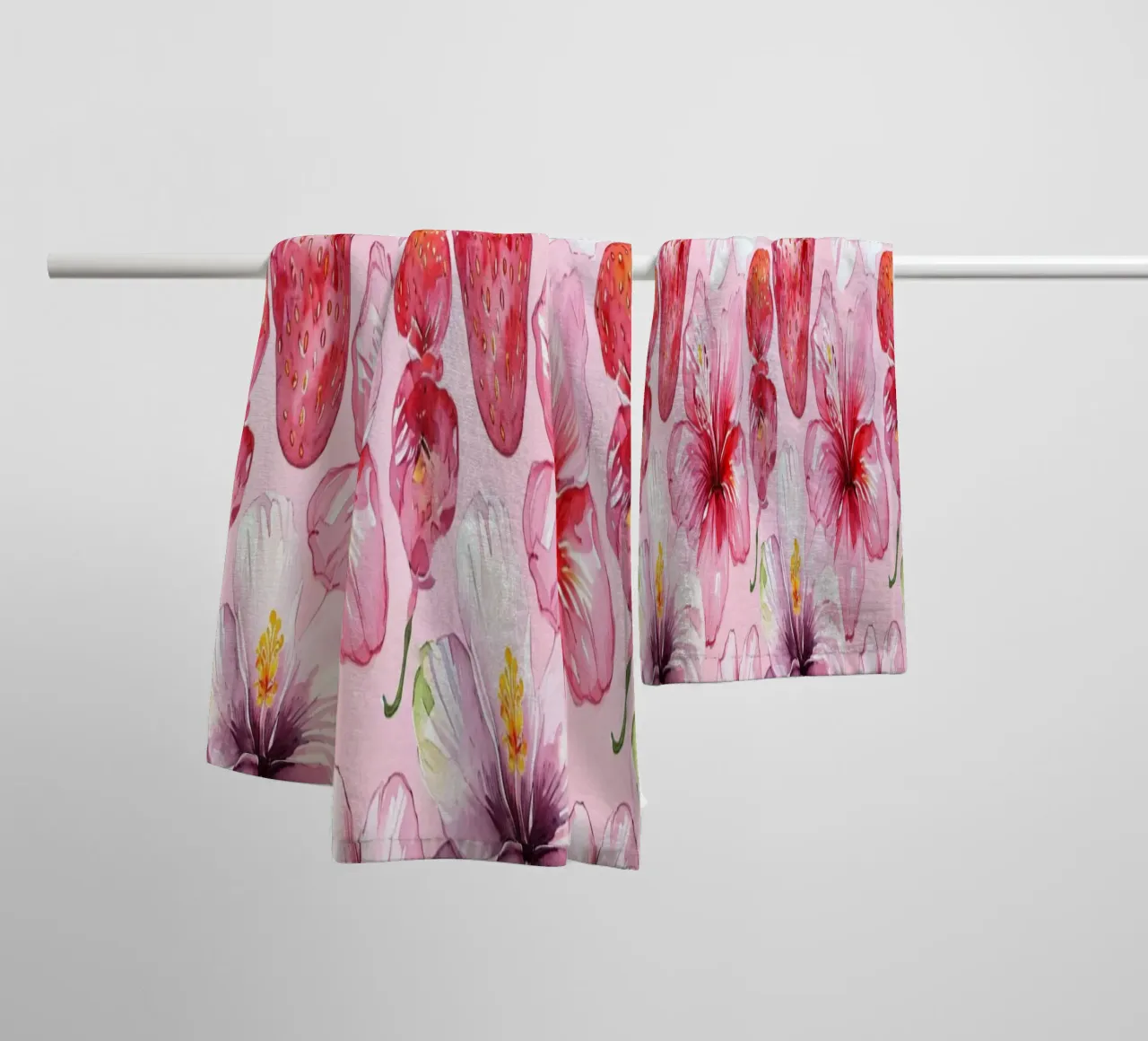 Strawberry Hibiscus Pattern asciugamano da bagno da AzStore11