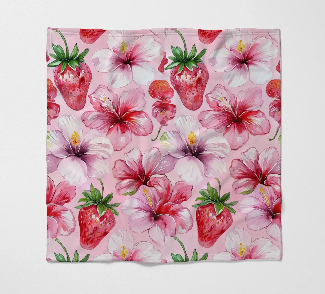 Strawberry Hibiscus Pattern coperta in pile da AzStore11