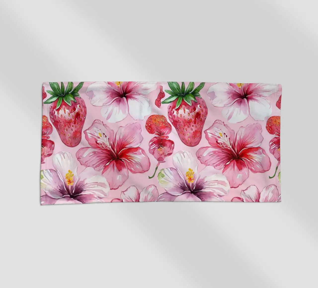 Strawberry Hibiscus Pattern telo mare da AzStore11