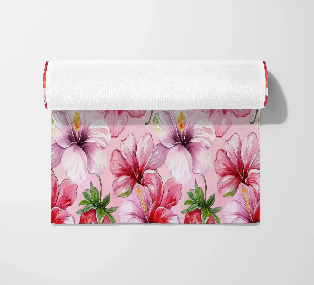 Strawberry Hibiscus Pattern telo mare da AzStore11