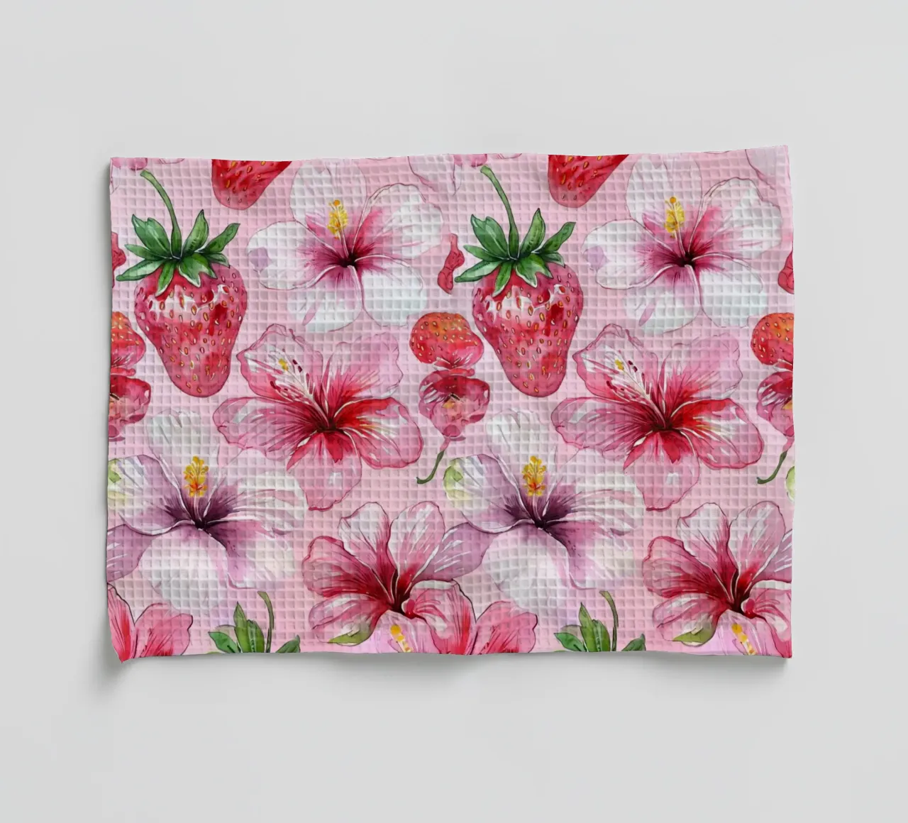 Strawberry Hibiscus Pattern canovaccio da cucina da AzStore11