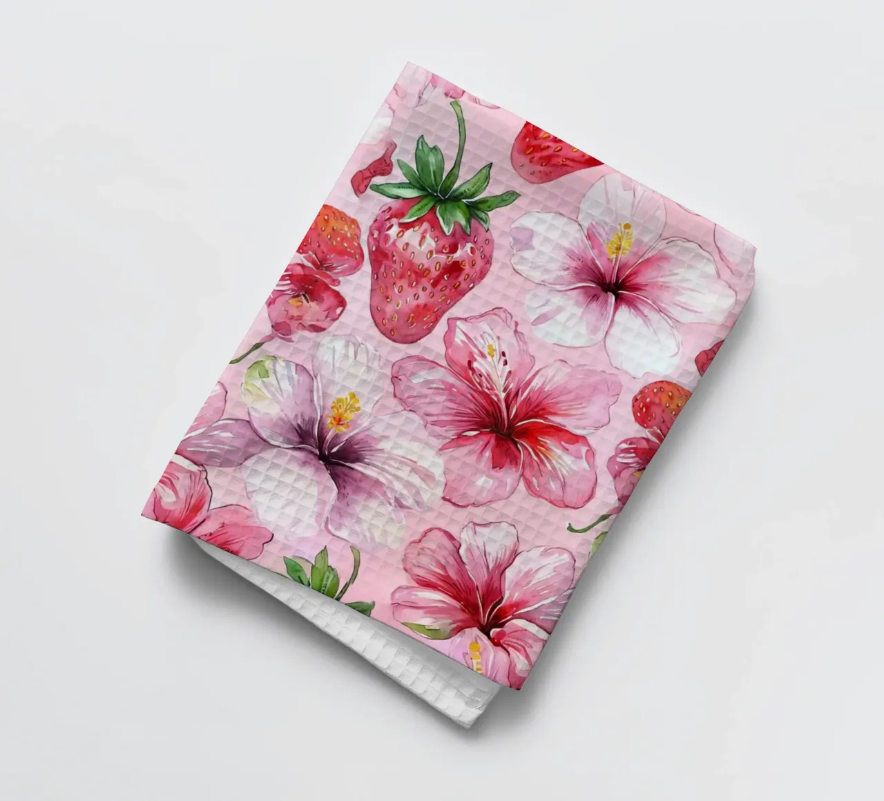 Strawberry Hibiscus Pattern canovaccio da cucina da AzStore11