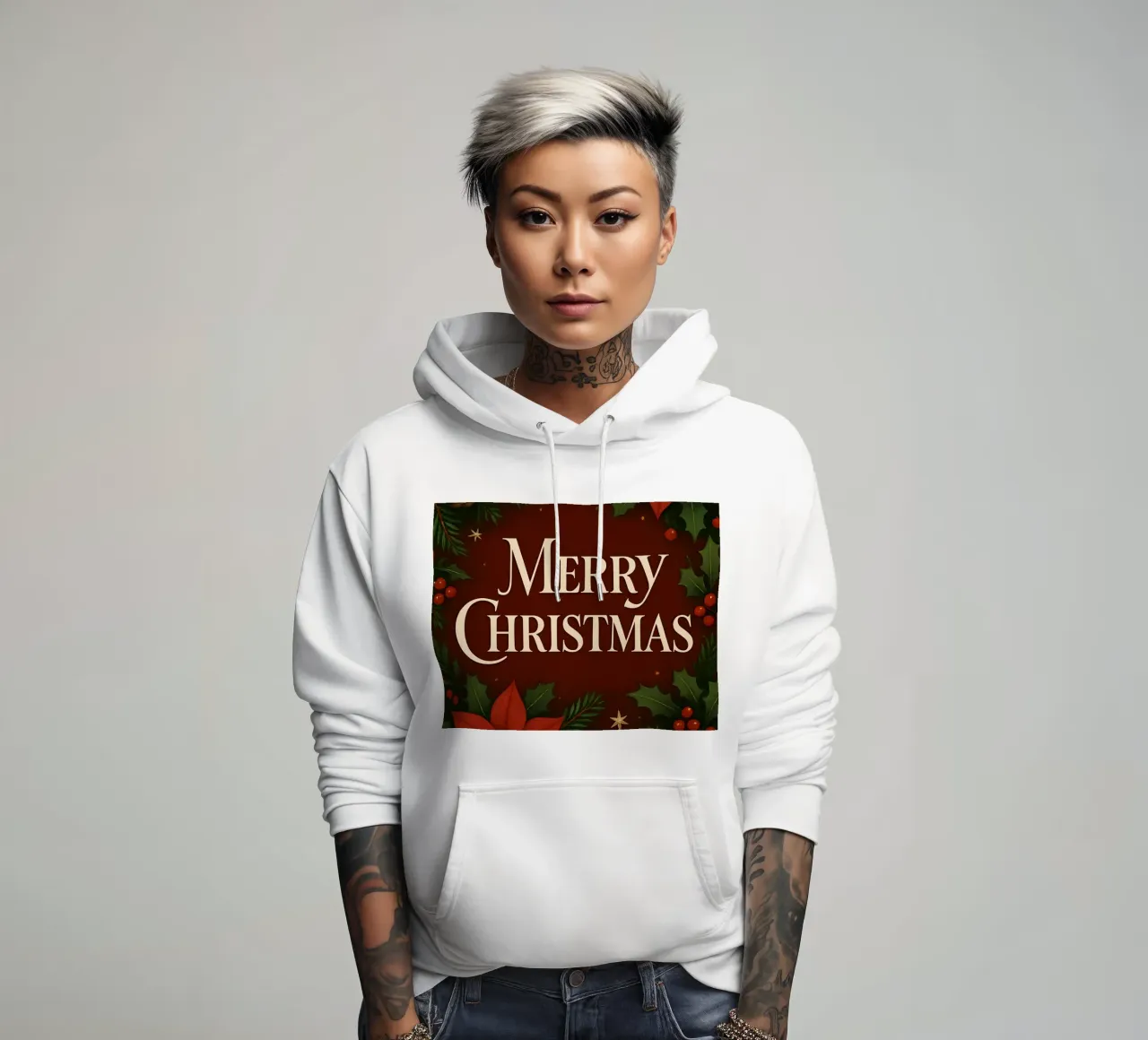 Buon Natale botanico classico felpa con cappuccio da Nordic Noel Studio