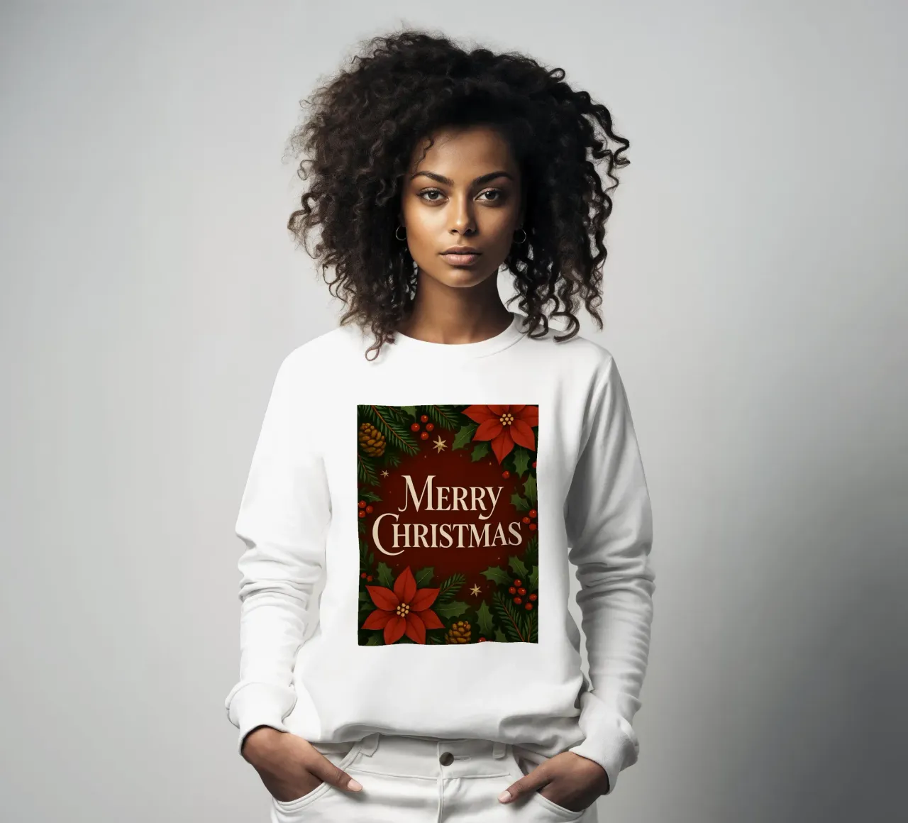 Merry Christmas Botanical Classic sweatshirt by Nordic Noel Studio