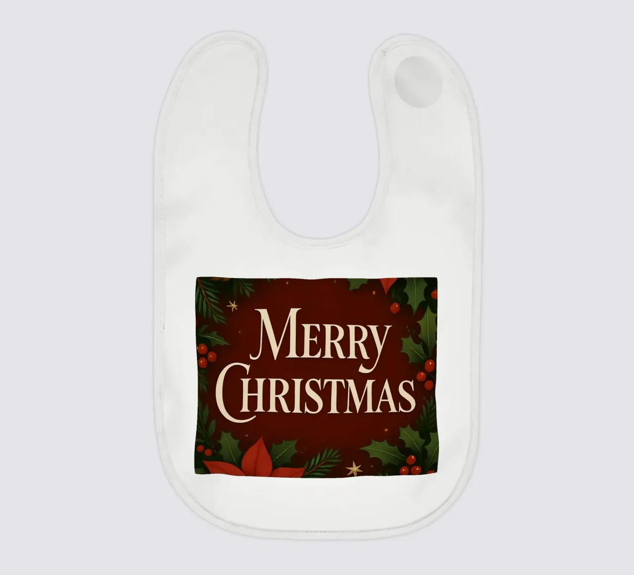 Buon Natale botanico classico bavaglino da Nordic Noel Studio