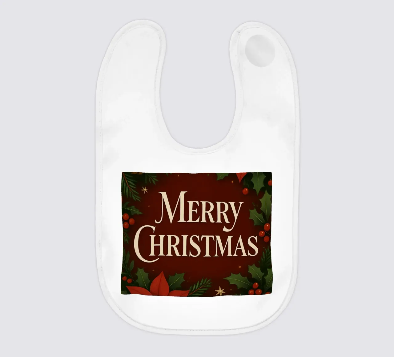 Buon Natale botanico classico bavaglino da Nordic Noel Studio