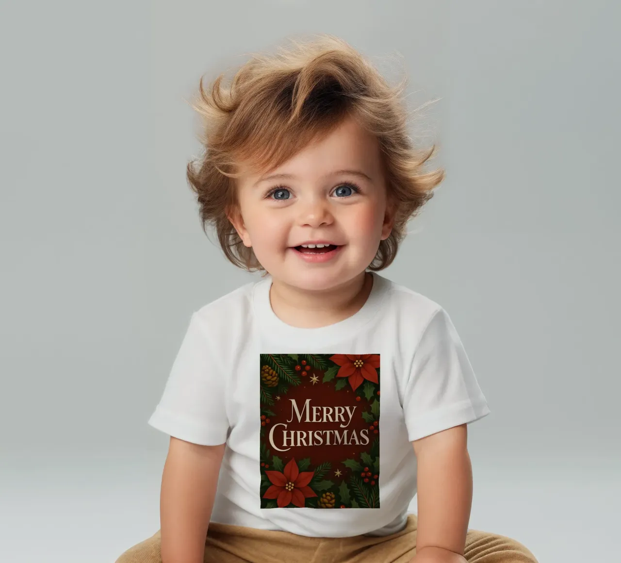 Buon Natale botanico classico maglietta neonato da Nordic Noel Studio