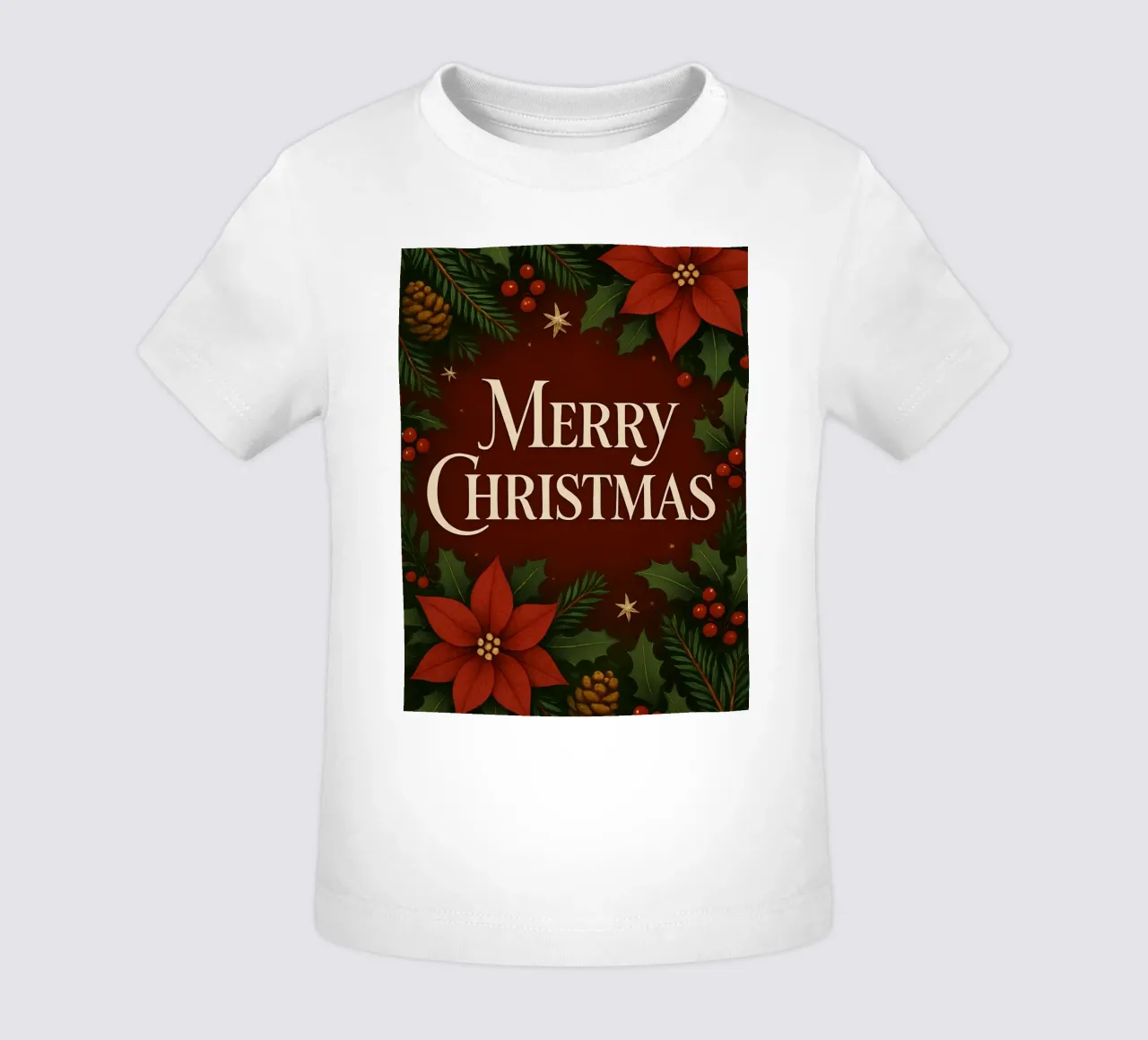 Buon Natale botanico classico maglietta neonato da Nordic Noel Studio