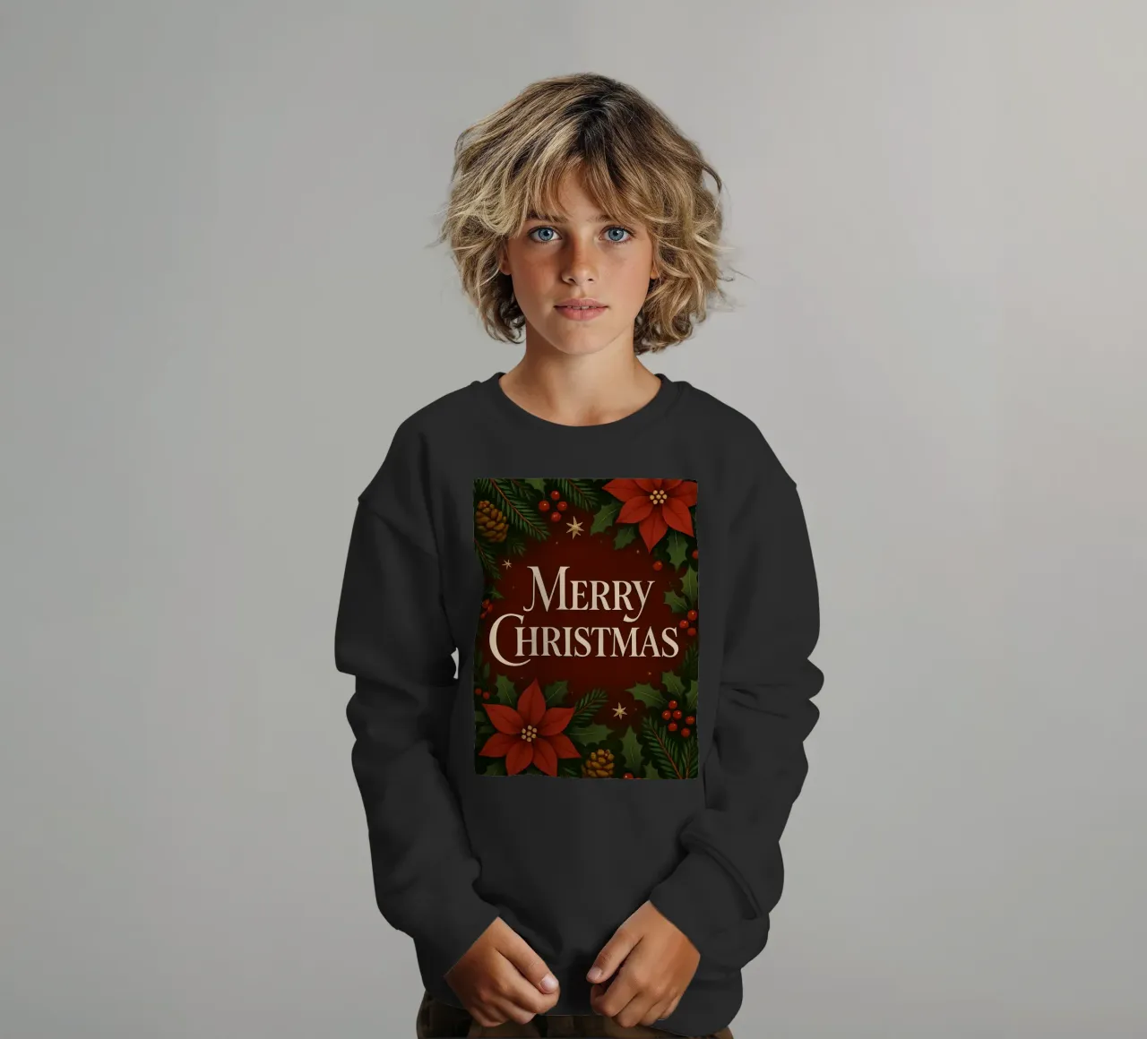 Buon Natale botanico classico felpa bambino da Nordic Noel Studio