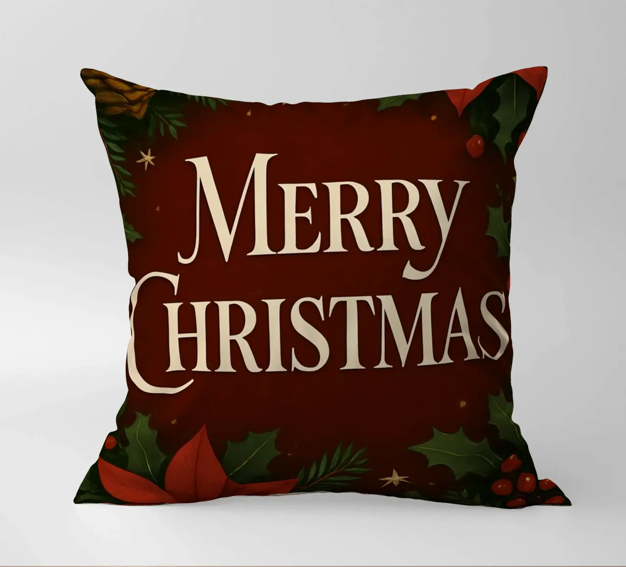 Buon Natale botanico classico cuscino da Nordic Noel Studio