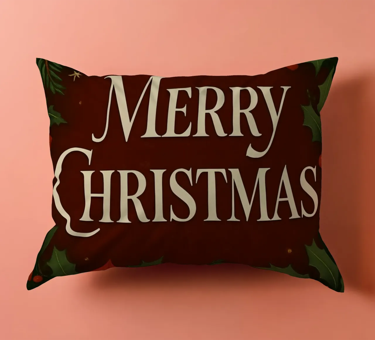 Buon Natale botanico classico cuscino da Nordic Noel Studio