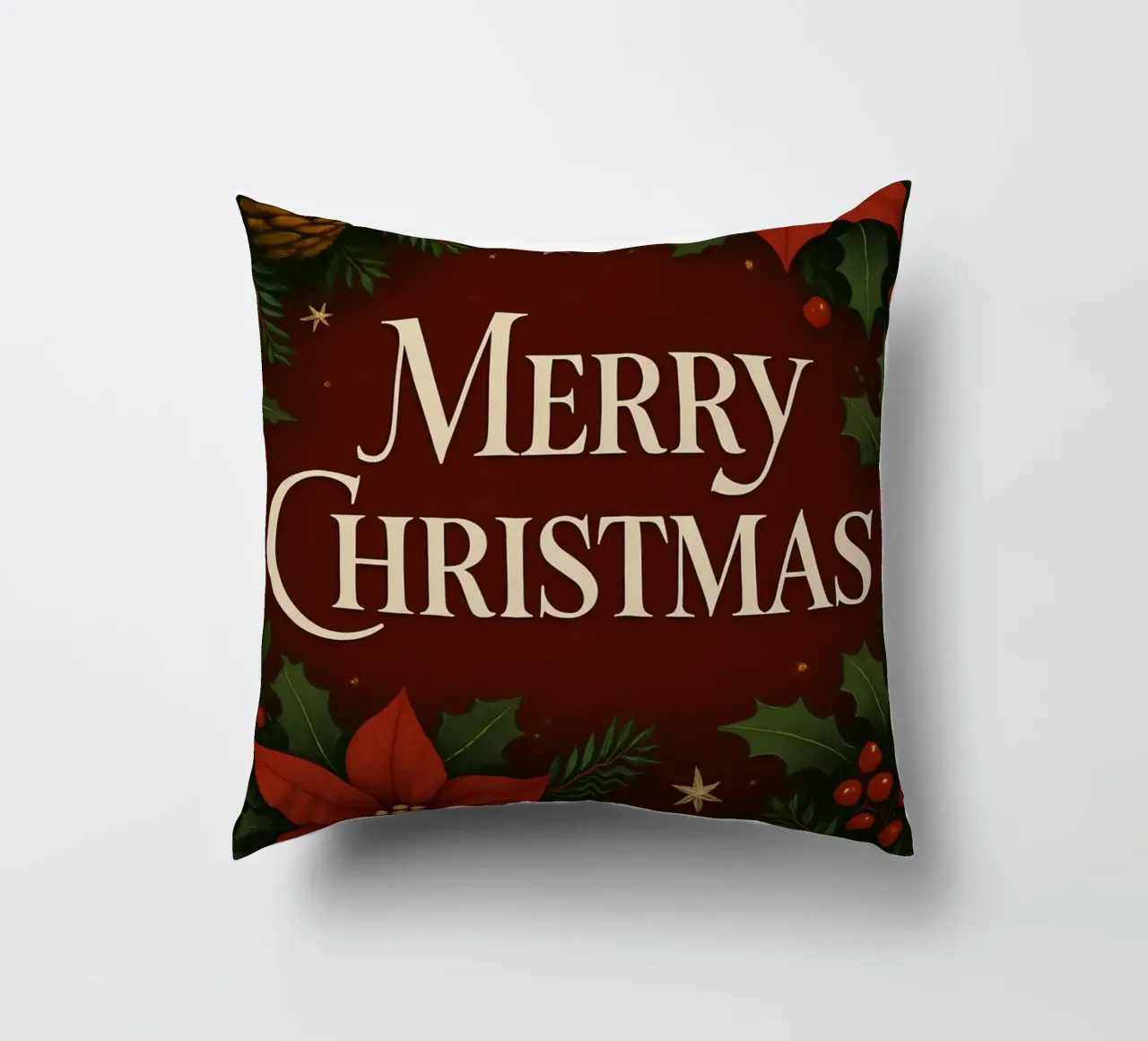 Buon Natale botanico classico cuscino da Nordic Noel Studio