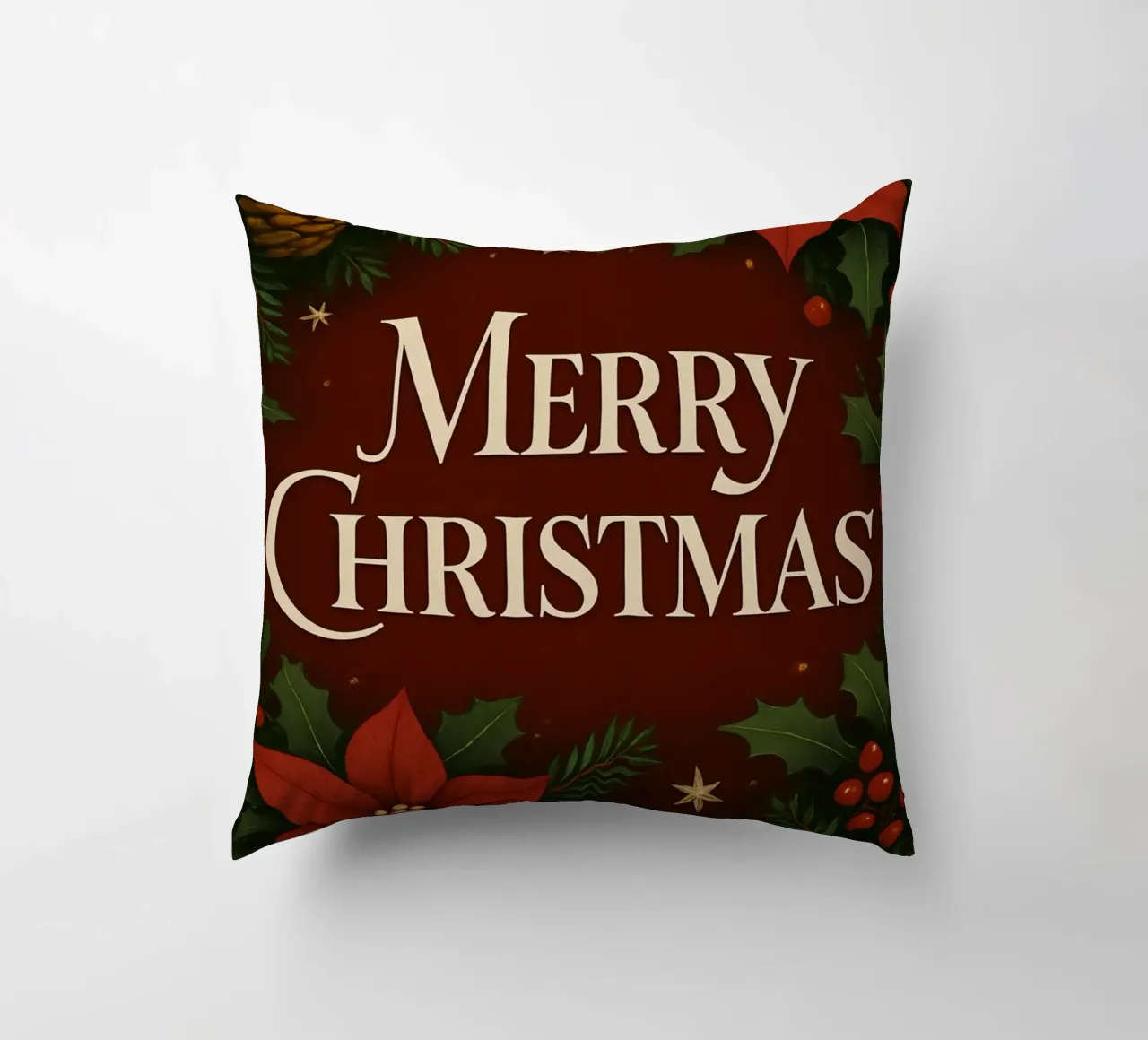 Buon Natale botanico classico cuscino da Nordic Noel Studio