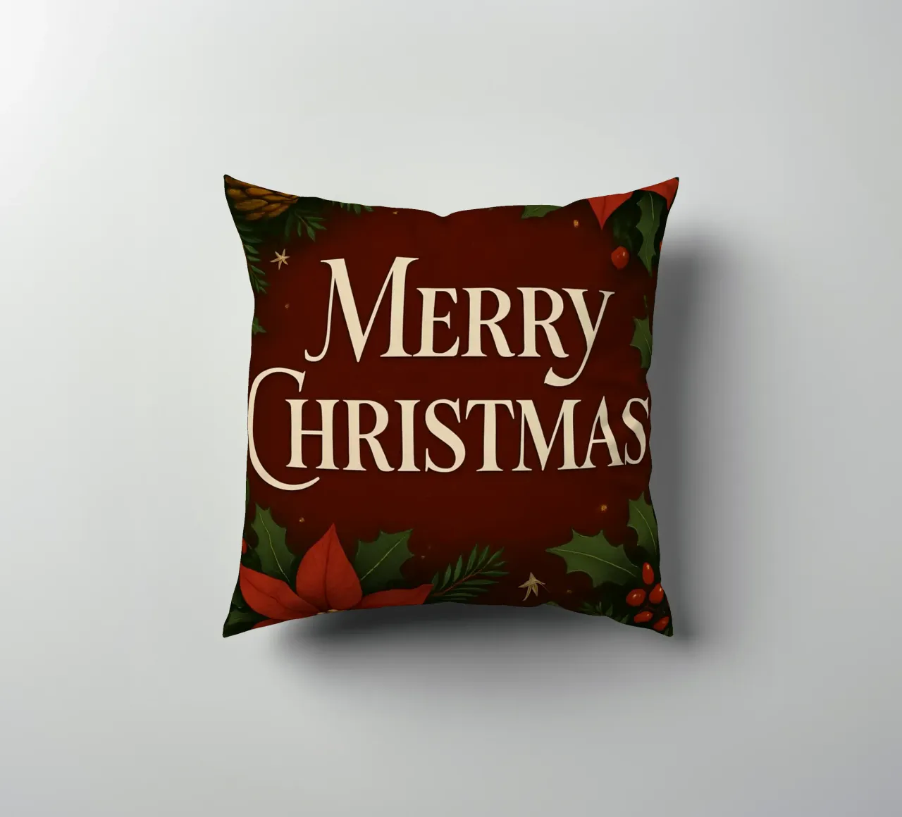 Buon Natale botanico classico cuscino da Nordic Noel Studio