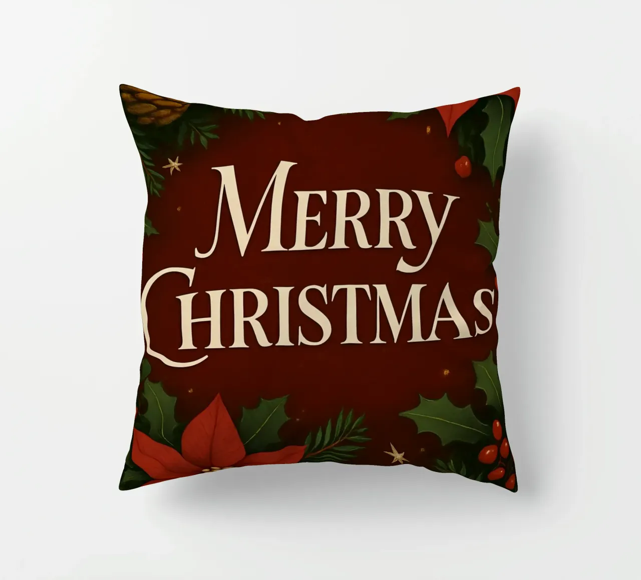 Buon Natale botanico classico cuscino da Nordic Noel Studio