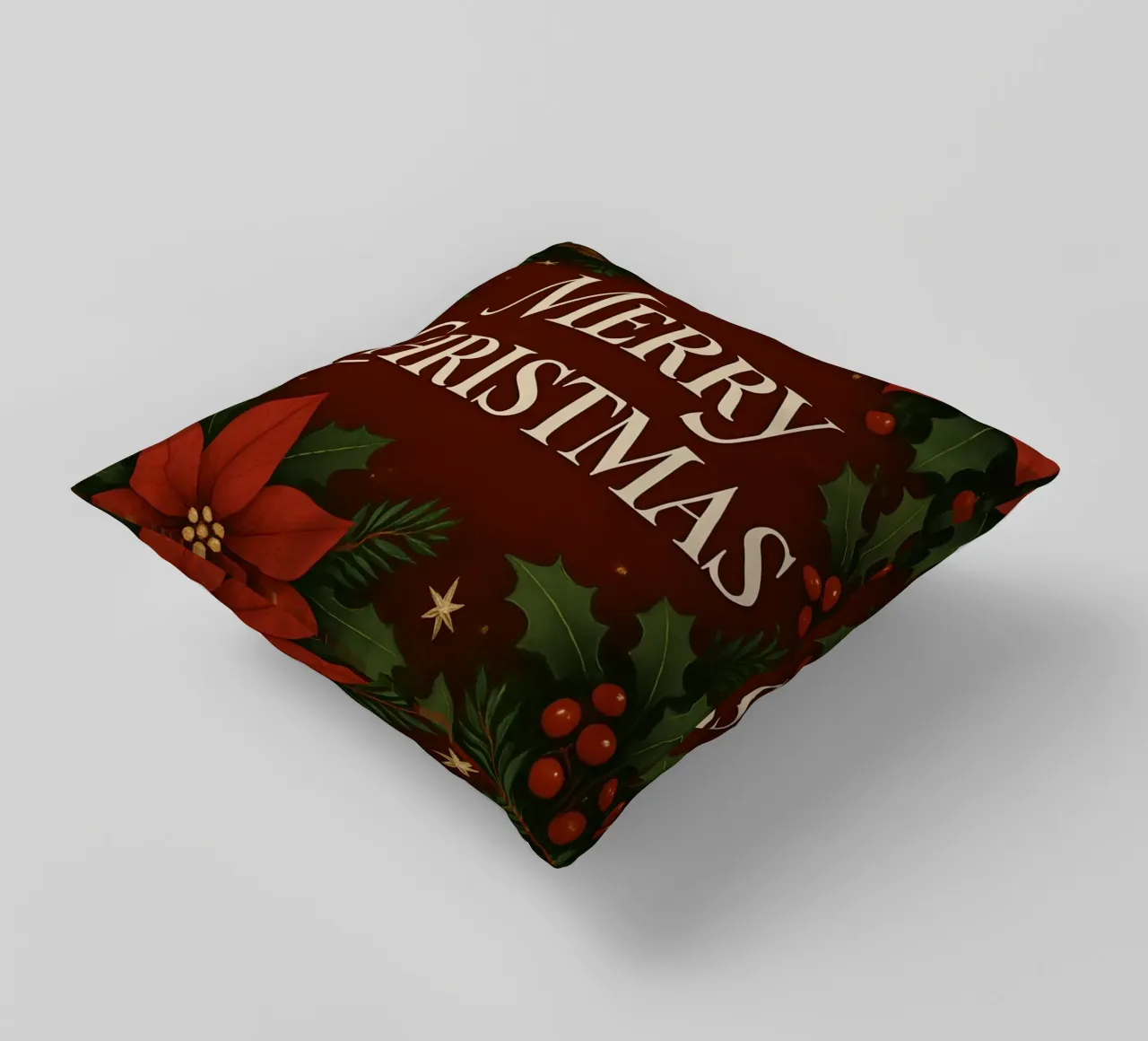 Buon Natale botanico classico cuscino da Nordic Noel Studio