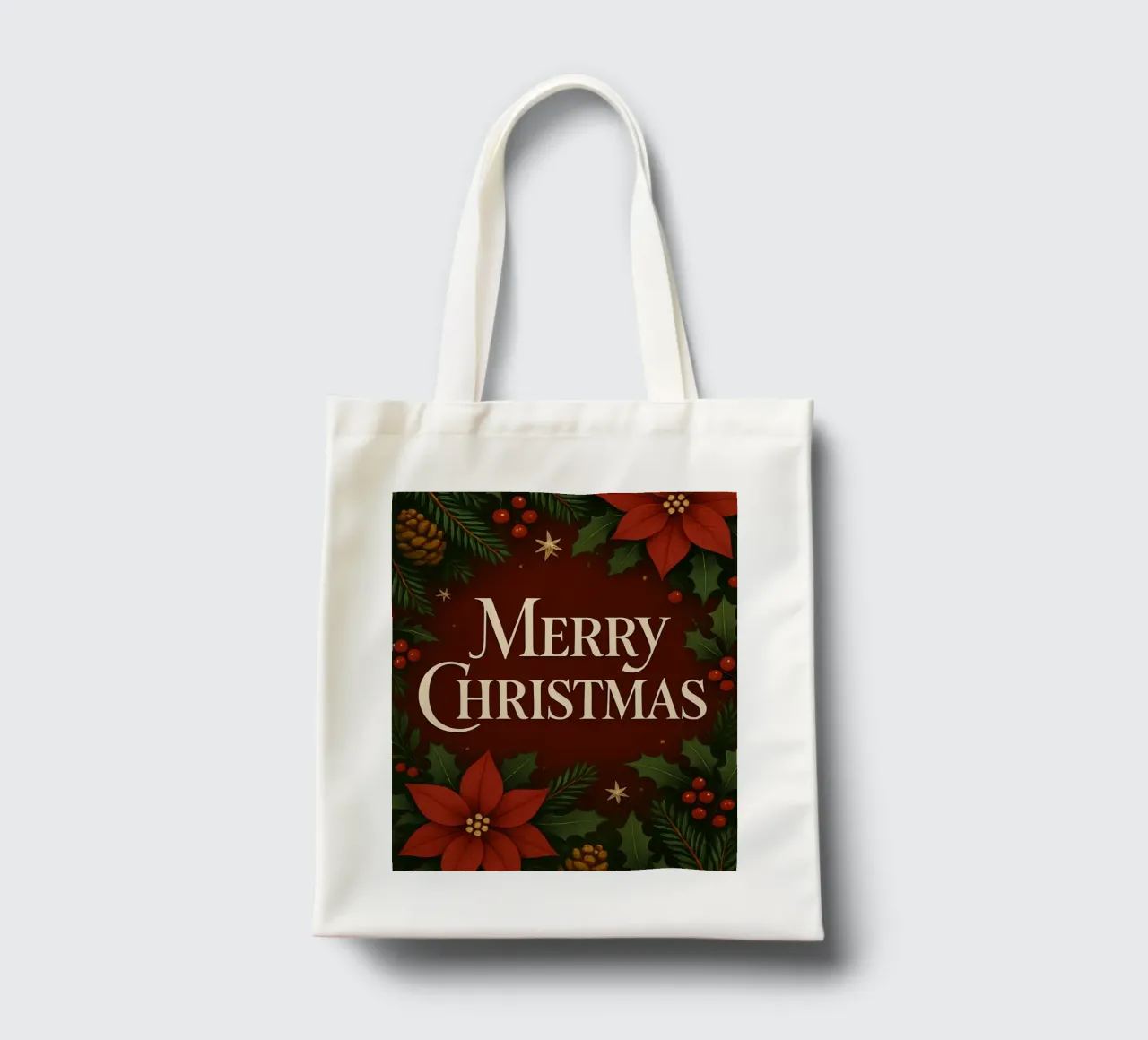 Buon Natale botanico classico borsa in juta da Nordic Noel Studio