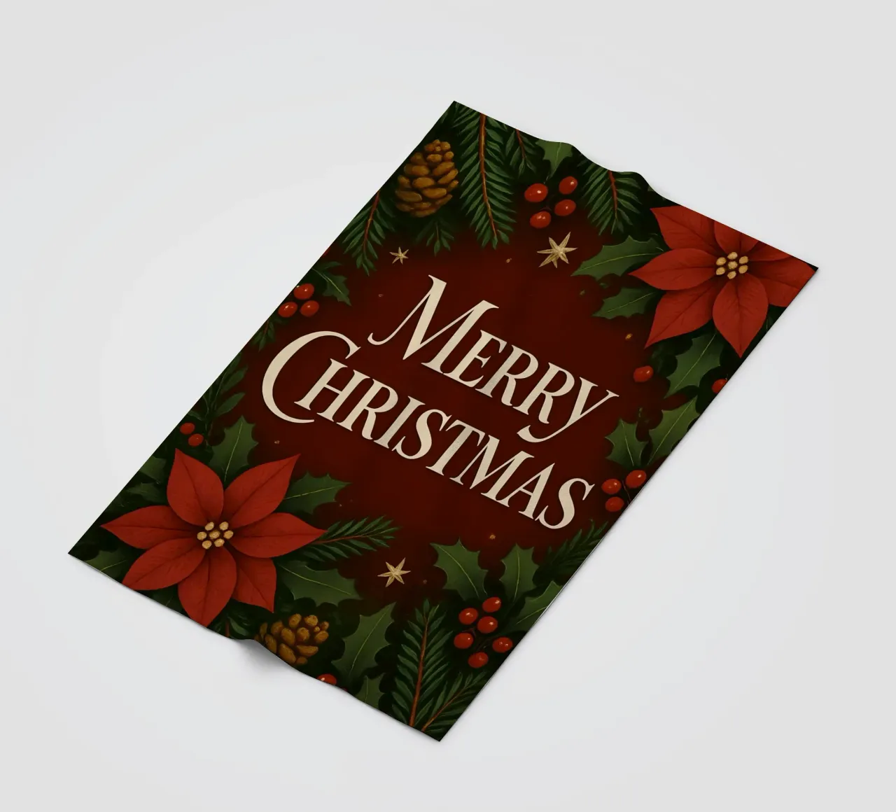 Buon Natale botanico classico coperta in pile da Nordic Noel Studio