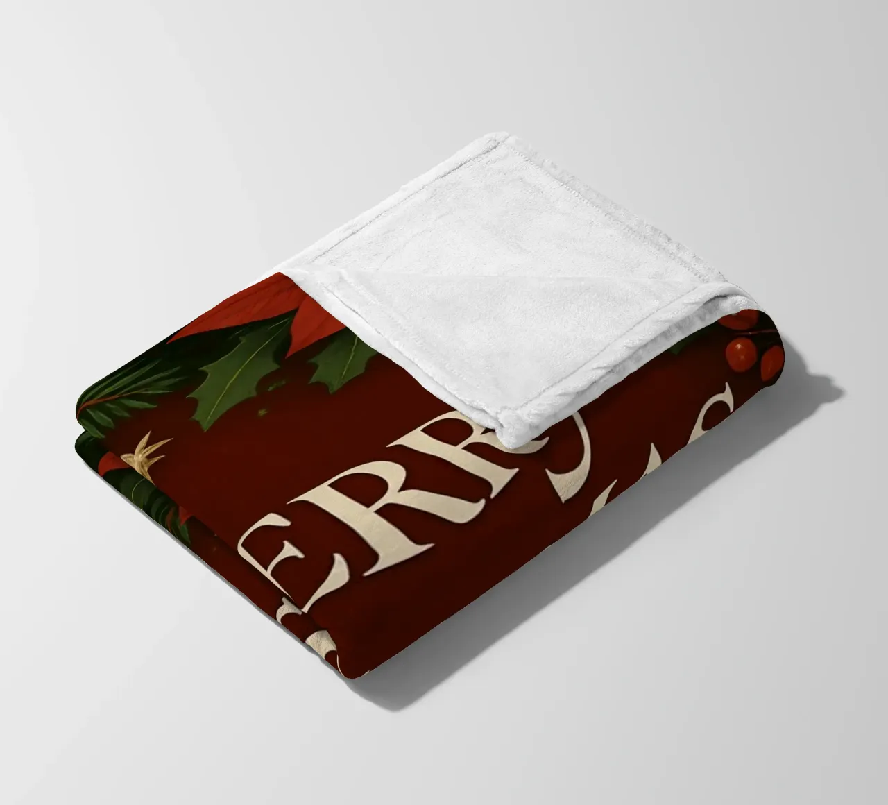 Buon Natale botanico classico coperta in pile da Nordic Noel Studio