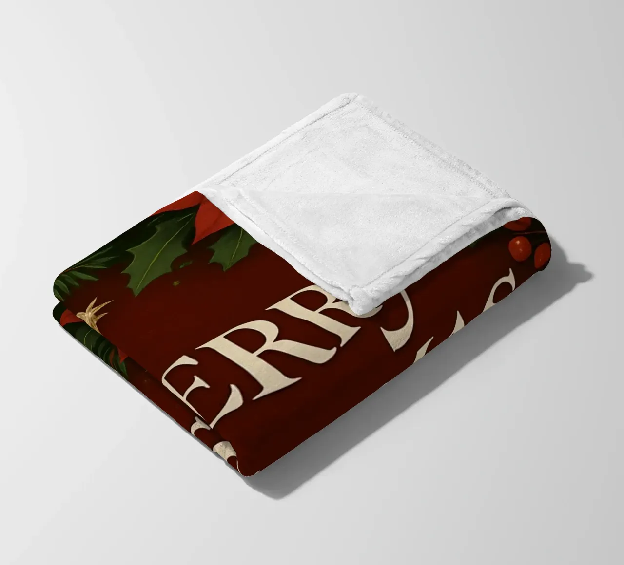 Buon Natale botanico classico coperta in pile da Nordic Noel Studio