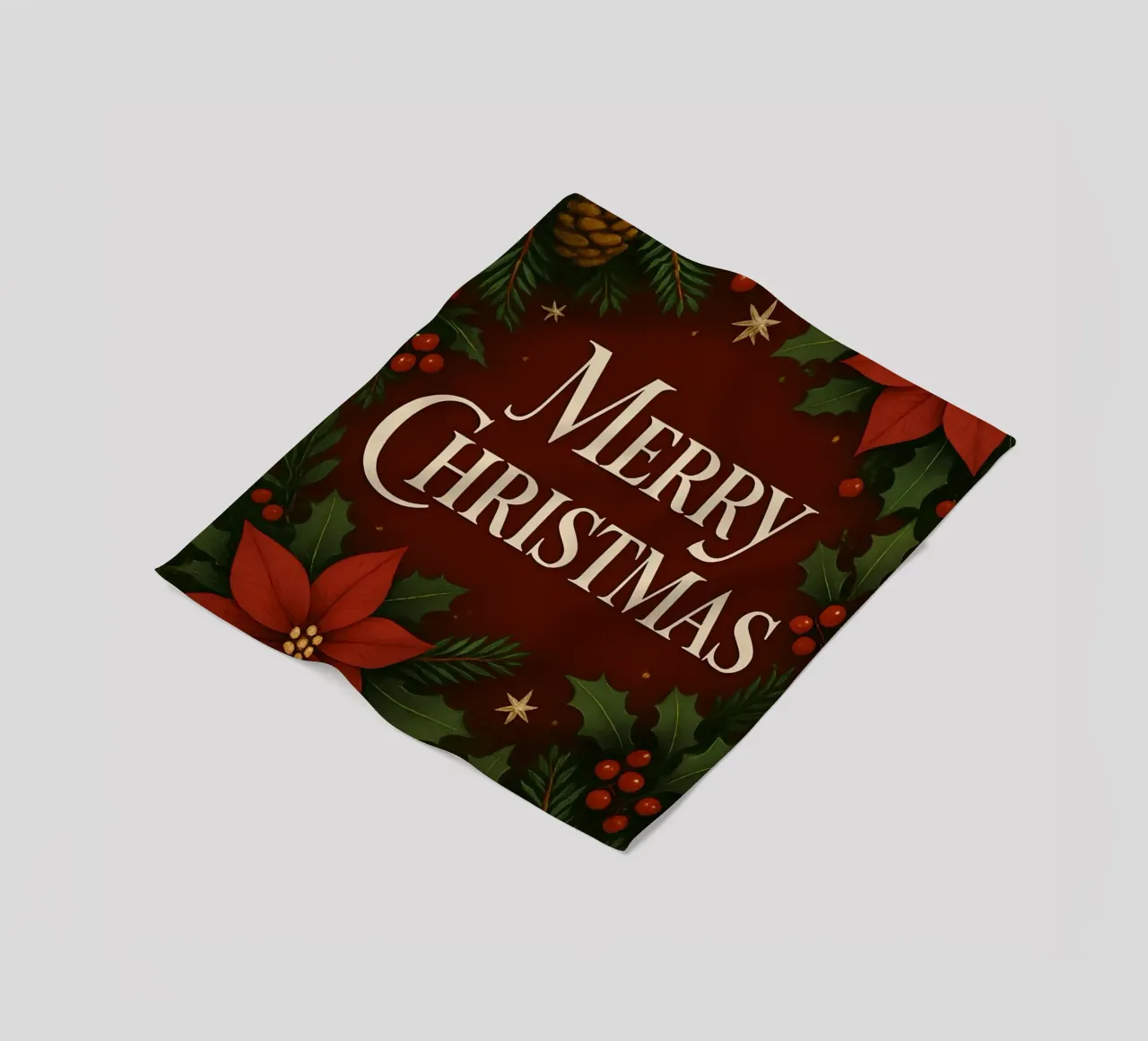 Buon Natale botanico classico coperta in pile da Nordic Noel Studio