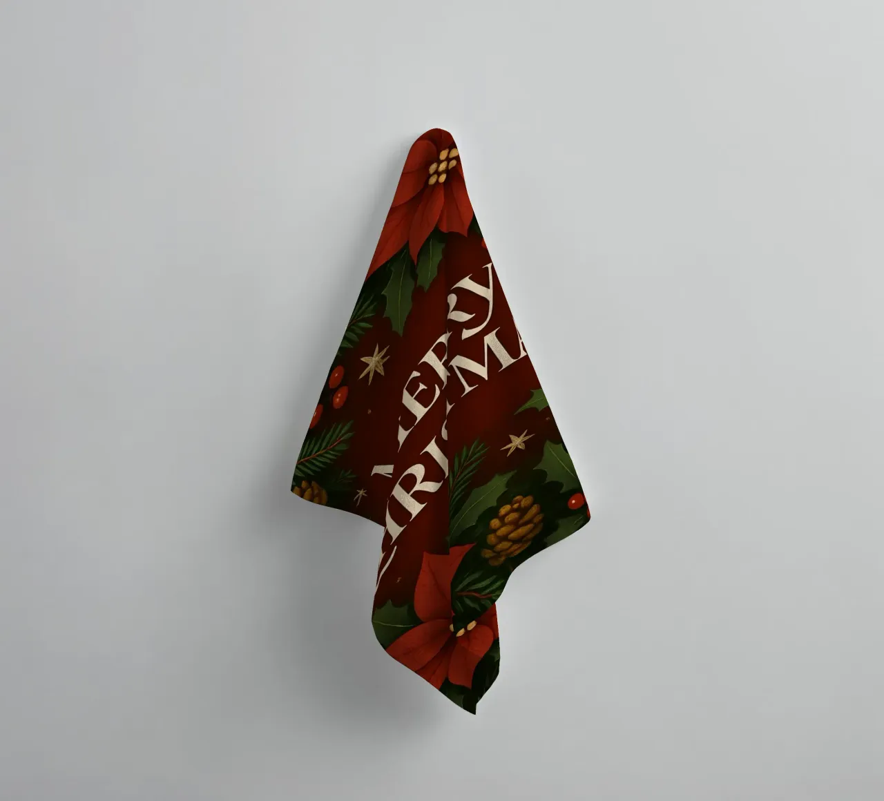 Buon Natale botanico classico asciugamano da bagno da Nordic Noel Studio