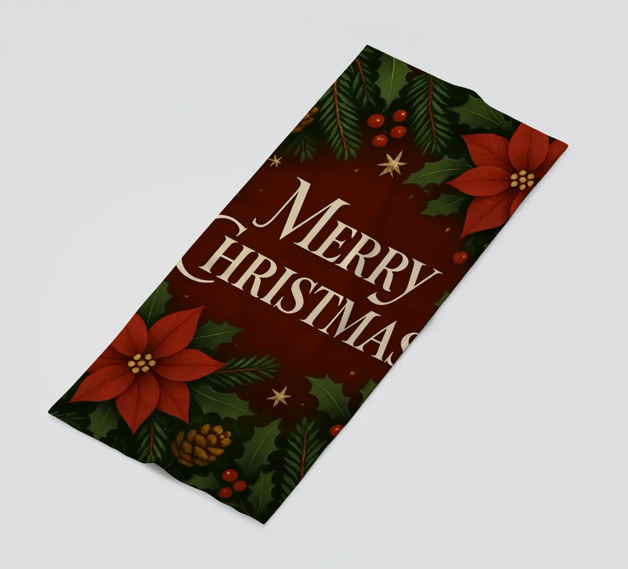 Buon Natale botanico classico telo mare da Nordic Noel Studio