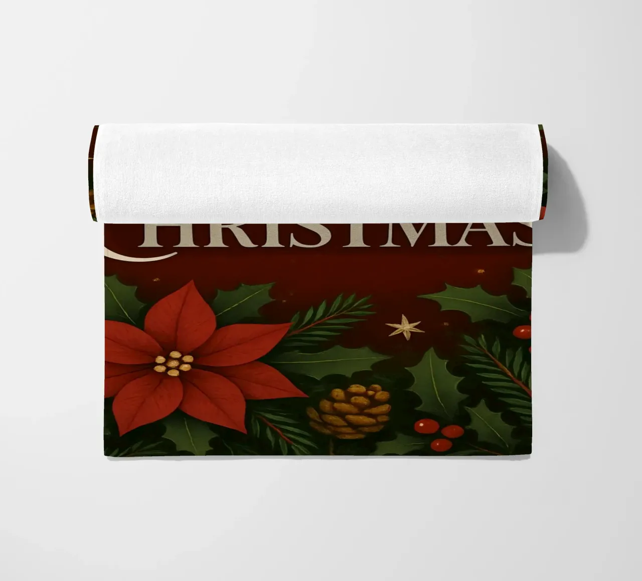 Buon Natale botanico classico telo mare da Nordic Noel Studio