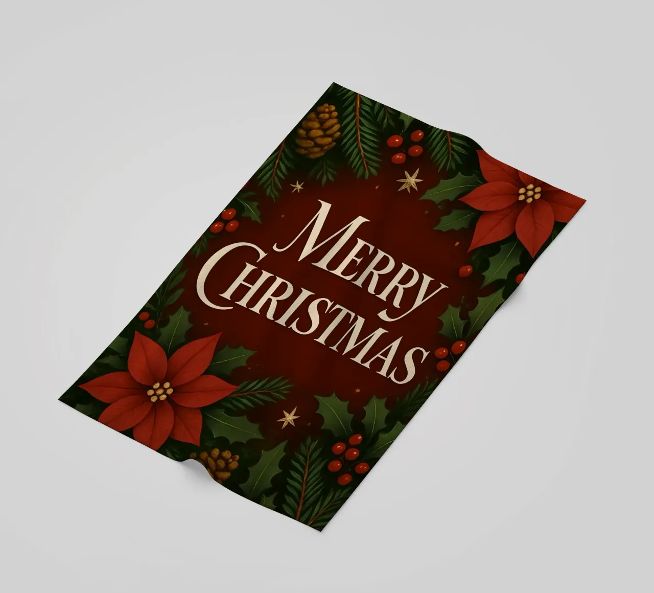 Buon Natale botanico classico telo mare da Nordic Noel Studio