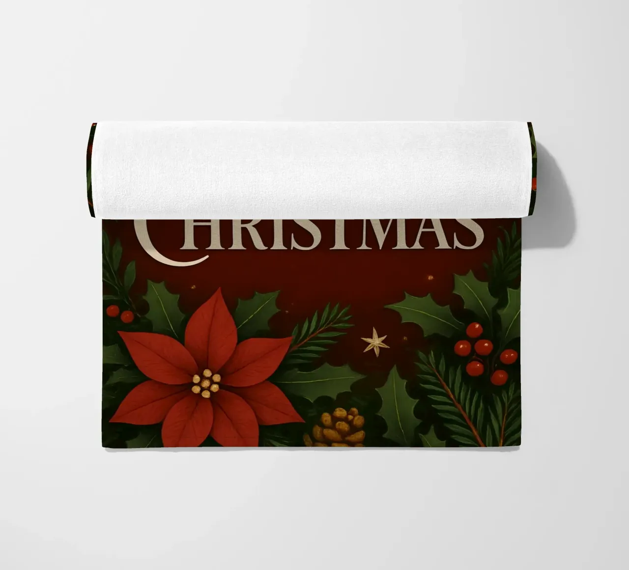 Buon Natale botanico classico telo mare da Nordic Noel Studio