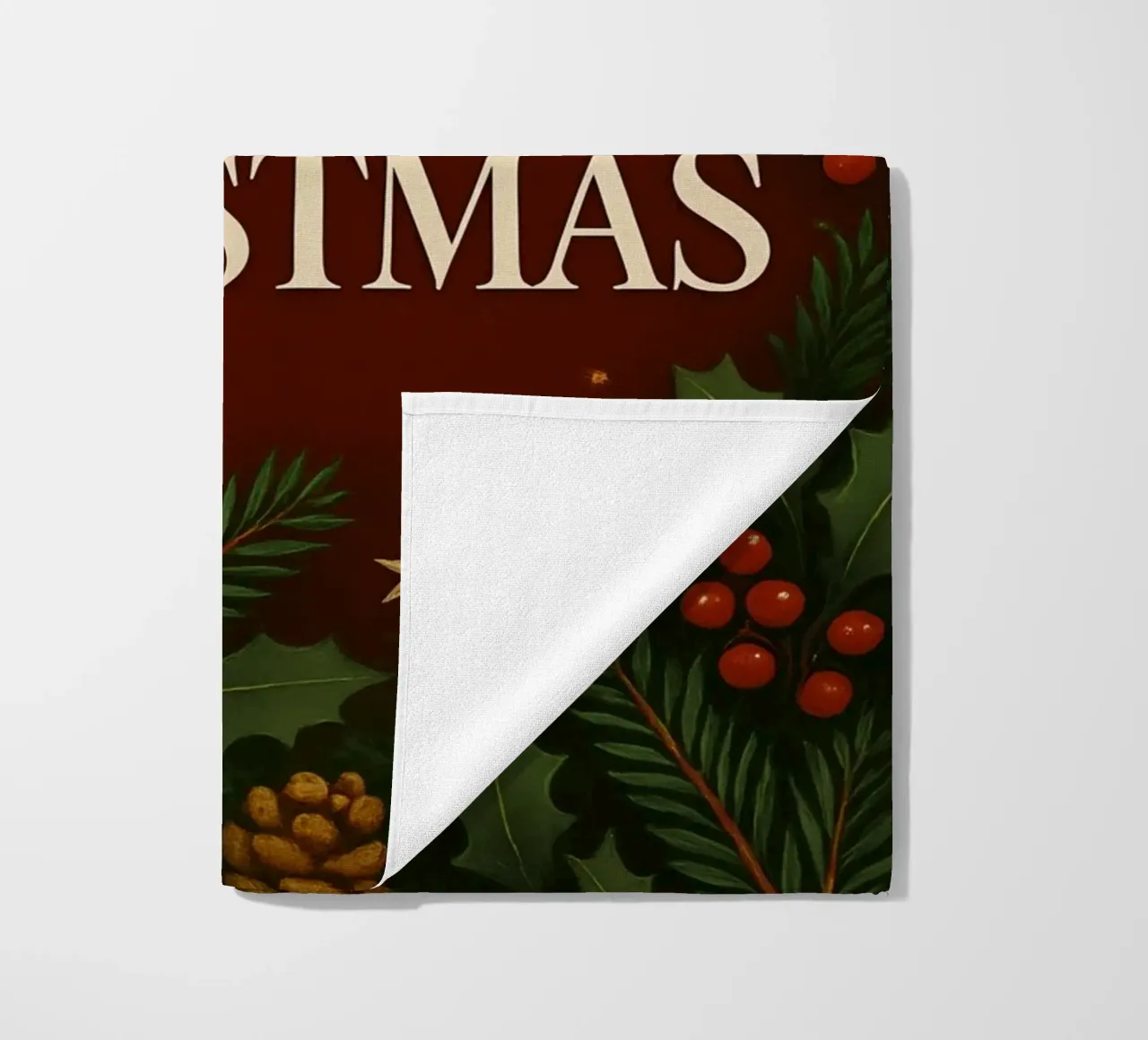 Buon Natale botanico classico telo mare da Nordic Noel Studio