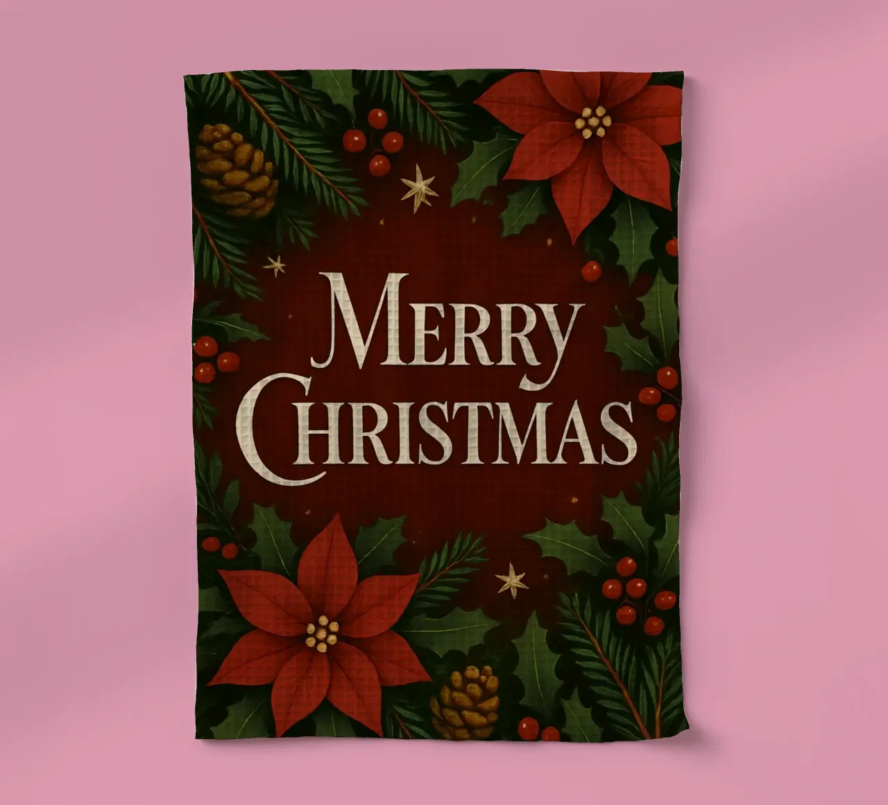 Buon Natale botanico classico canovaccio da cucina da Nordic Noel Studio