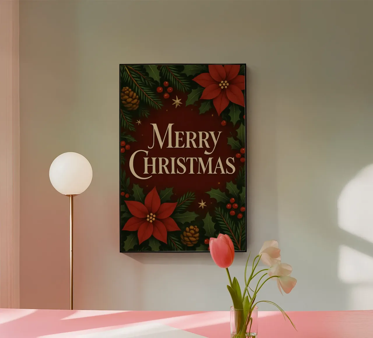 Buon Natale botanico classico plexiglass da Nordic Noel Studio