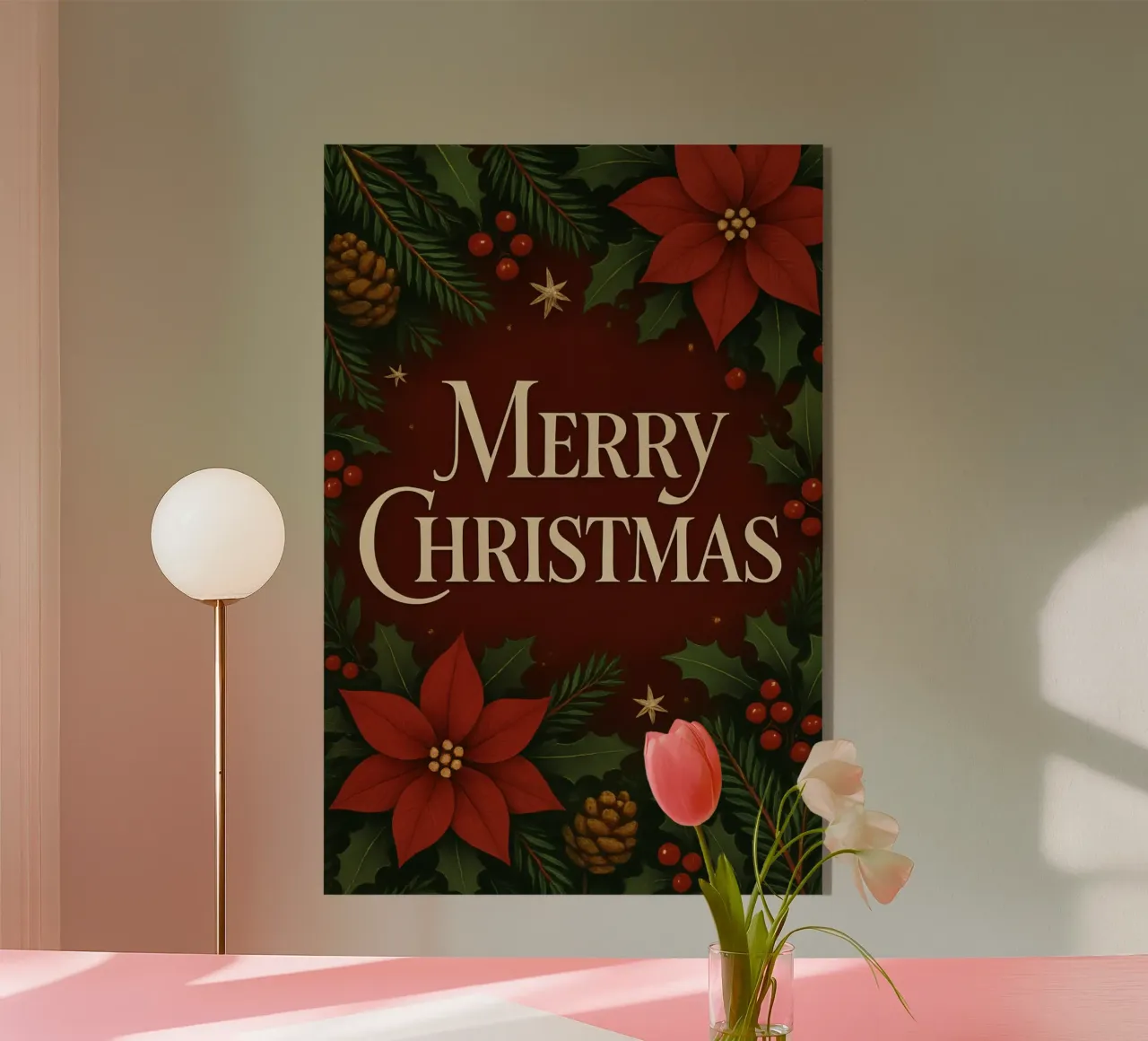 Buon Natale botanico classico plexiglass da Nordic Noel Studio