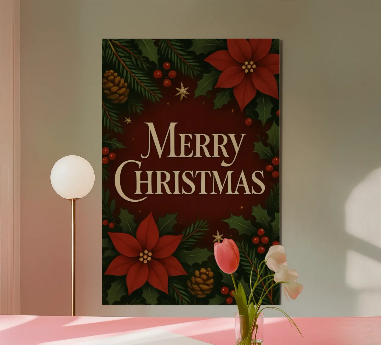 Buon Natale botanico classico pannello forex da Nordic Noel Studio