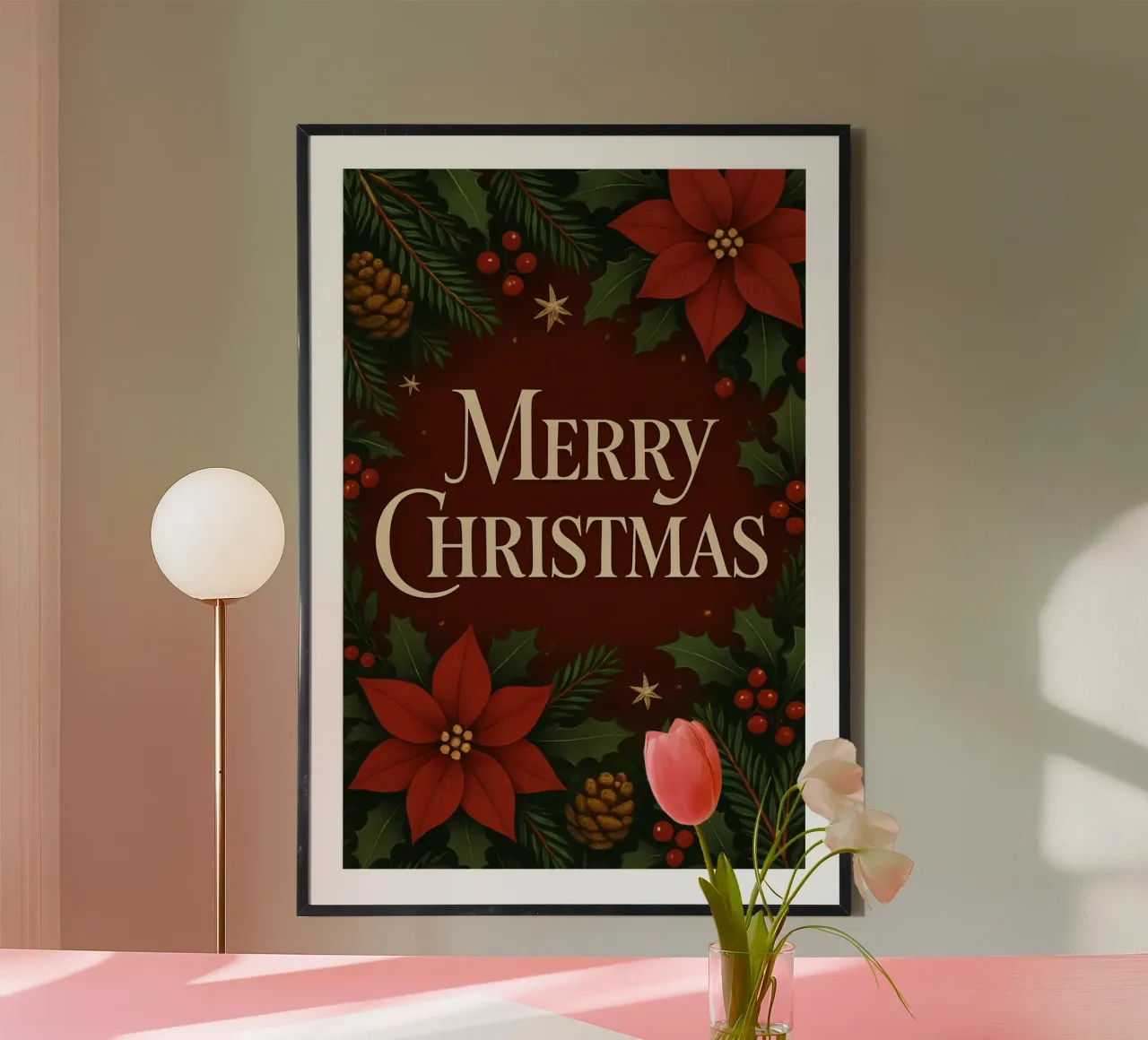 Buon Natale botanico classico poster da Nordic Noel Studio