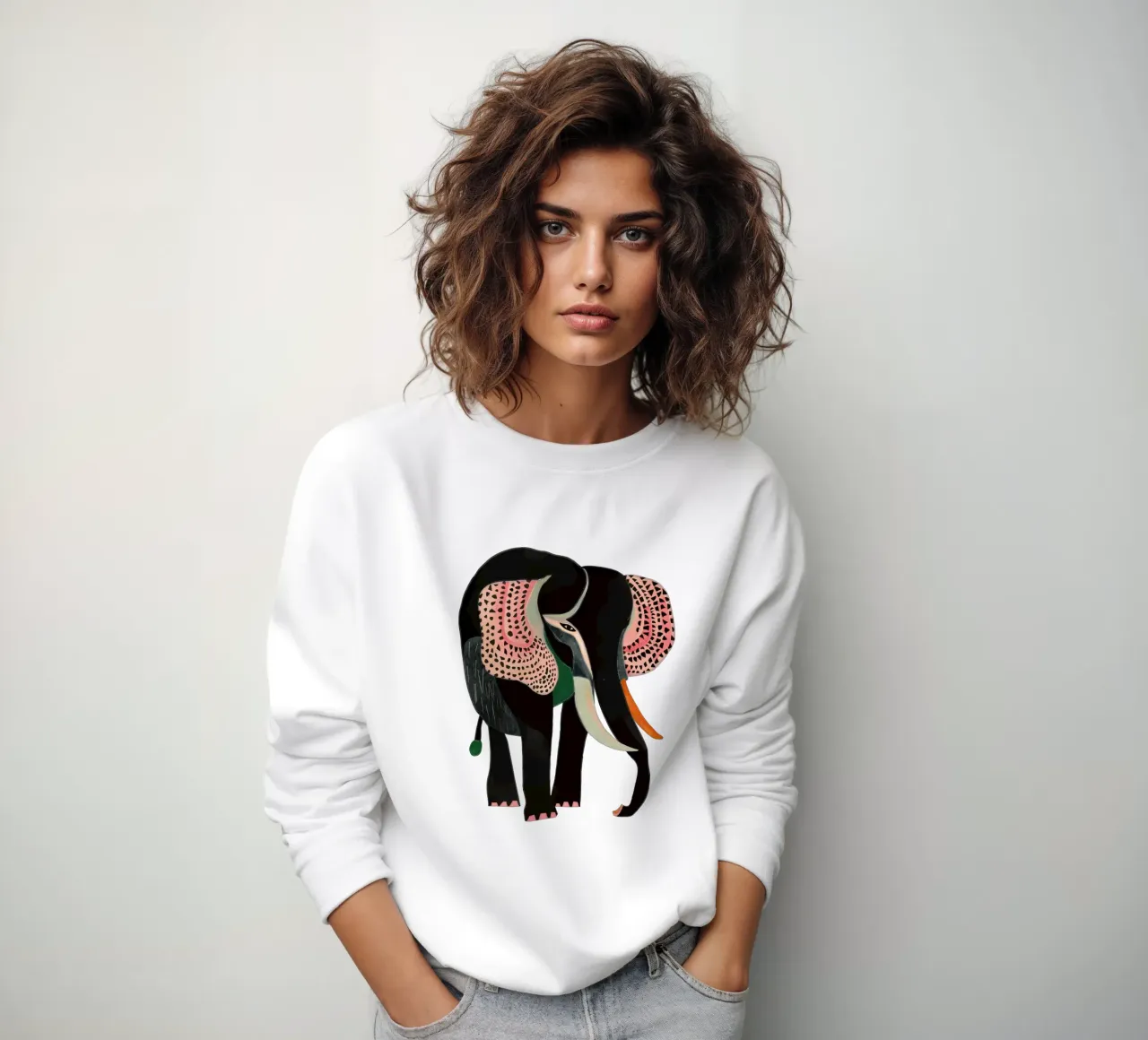 Pegatinas y ropa de elefantes abstractos sudadera de ArtsySesta