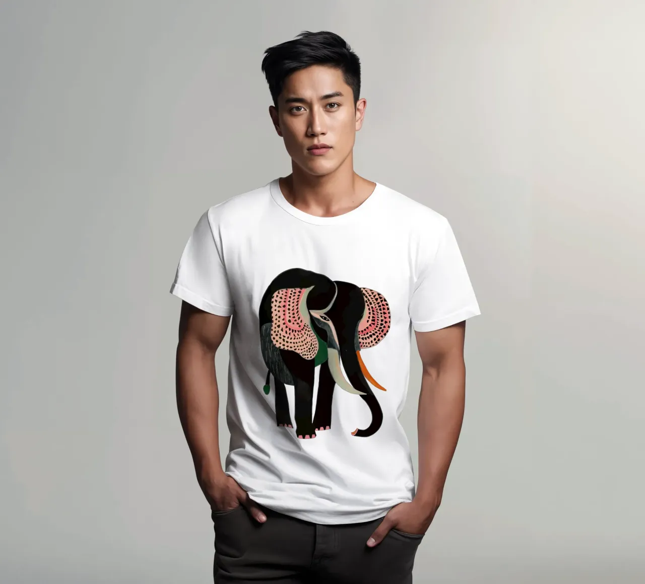 Abstract Elephant Sticker and Apparel t-shirt by ArtsySesta